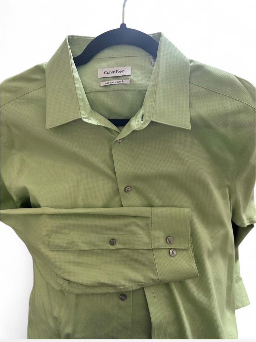 Calvin Klein Light Green Dress Shirt - Size Large